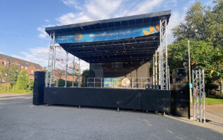 7x6m stage configuration with branding